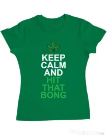Tricou ADLER dama Hit that bong Verde mediu