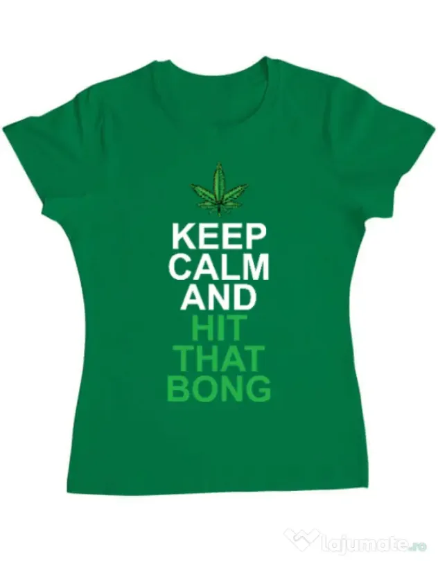 Tricou ADLER dama Hit that bong Verde mediu
