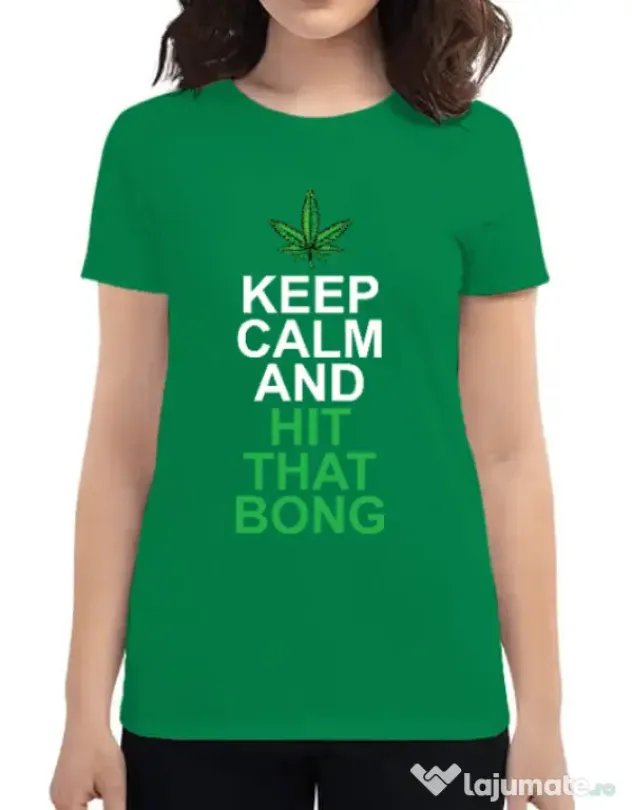 Tricou ADLER dama Hit that bong Verde mediu