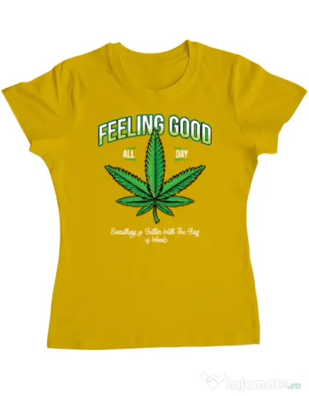Tricou ADLER dama Good ganja Galben