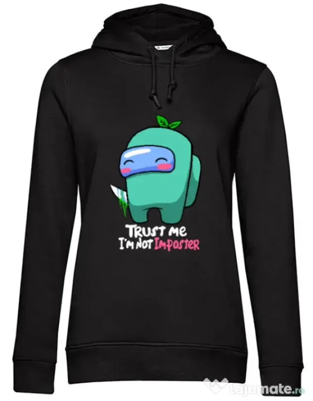 Hoodie dama cu gluga Trust me Negru