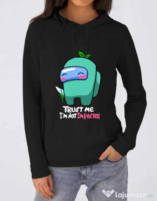 Hoodie dama cu gluga Trust me Negru