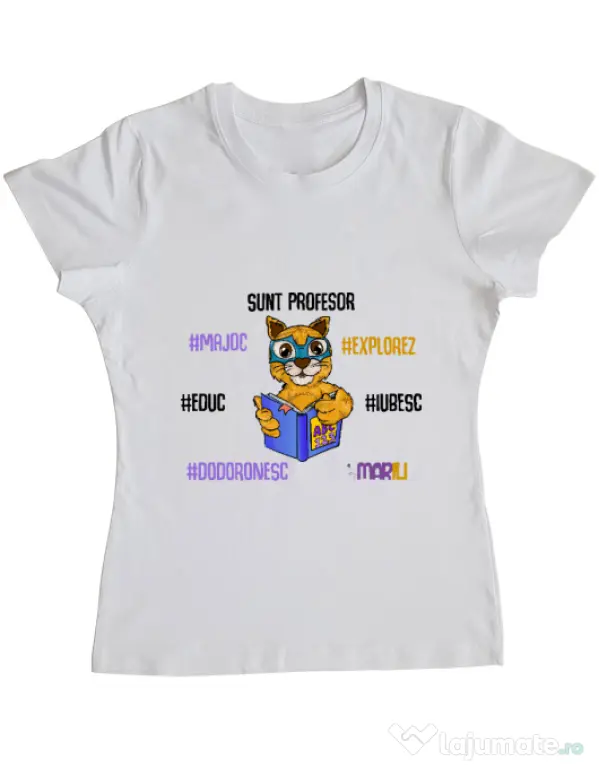 Tricou ADLER dama Sacoșa profesor Alb