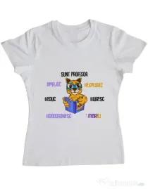 Tricou ADLER dama Sacoșa profesor Alb