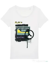 Tricou STANLEY STELLA dama Acid Mixtape 2.0 Alb