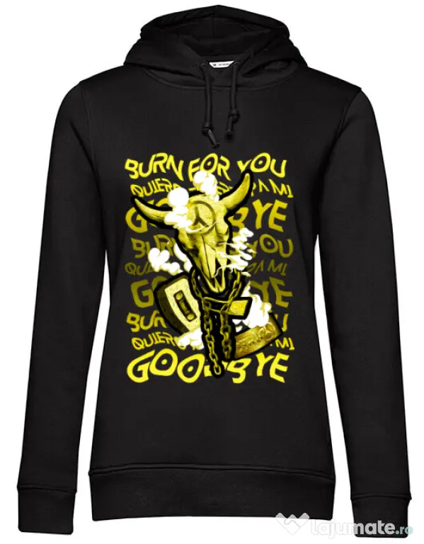 Hoodie dama cu gluga Symbolism Negru