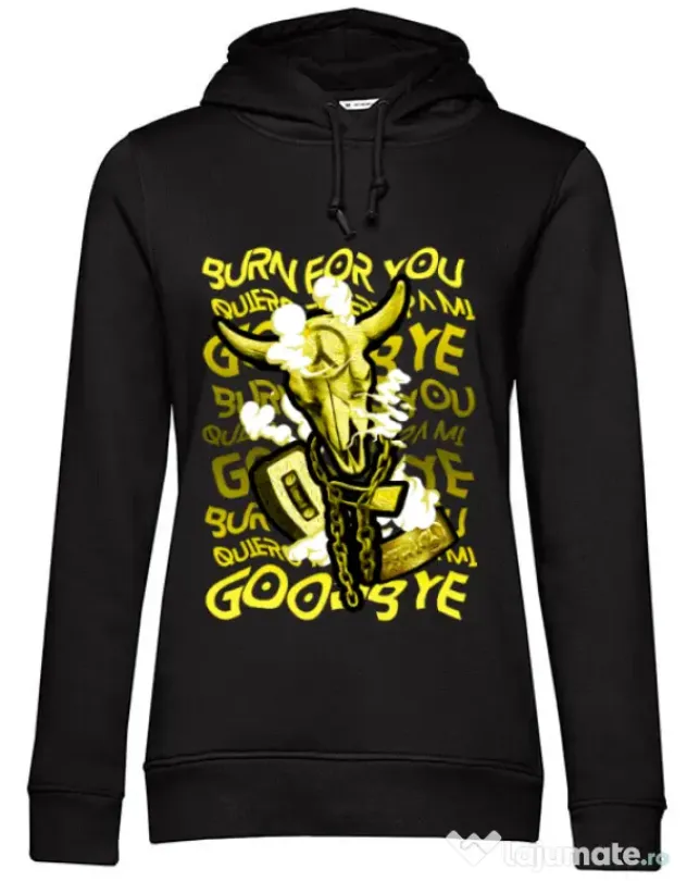 Hoodie dama cu gluga Symbolism Negru