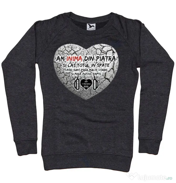 Bluza ADLER dama INIMA DIN PIATRA Negru melanj