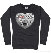 Bluza ADLER dama INIMA DIN PIATRA Negru melanj