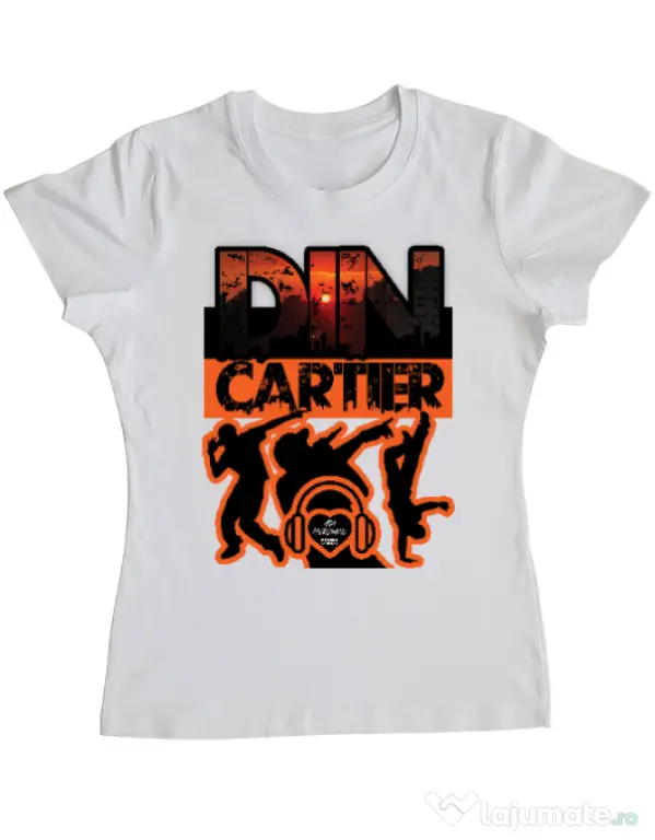 Tricou personalizat dama dincartier Alb