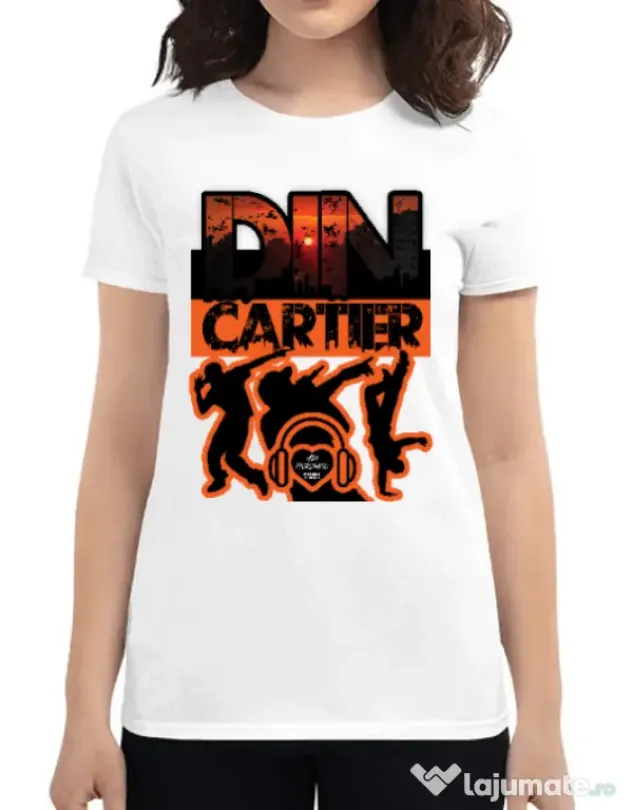 Tricou personalizat dama dincartier Alb