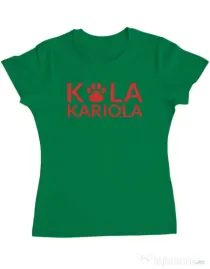 Tricou personalizat dama Logo Kola Rosu Verde mediu