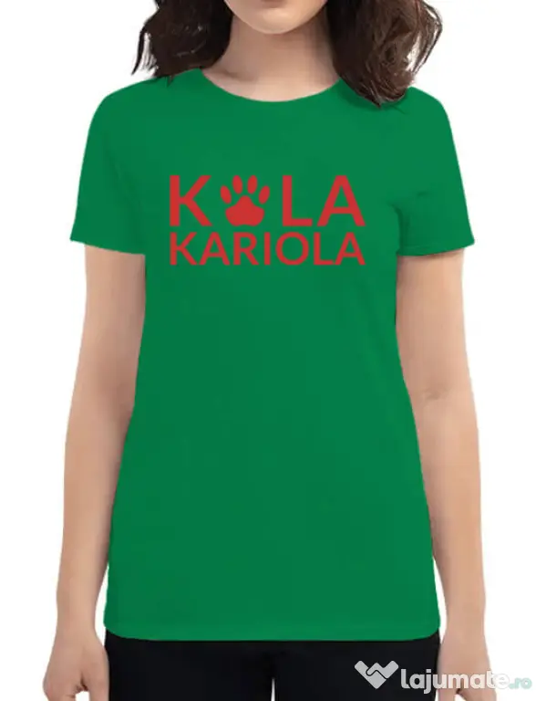 Tricou personalizat dama Logo Kola Rosu Verde mediu