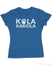 Tricou personalizat dama Logo Kola Alb Albastru azuriu