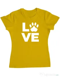 Tricou personalizat dama Love Kola Kariola Alb Galben