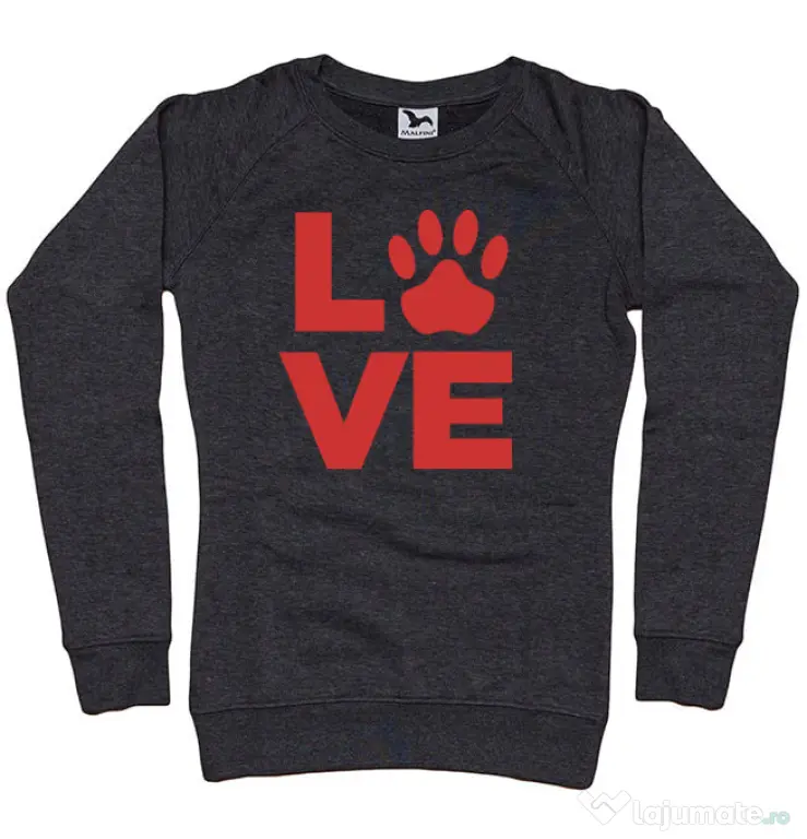 Bluza personalizata dama Love Kola Kariola Rosu Negru melanj