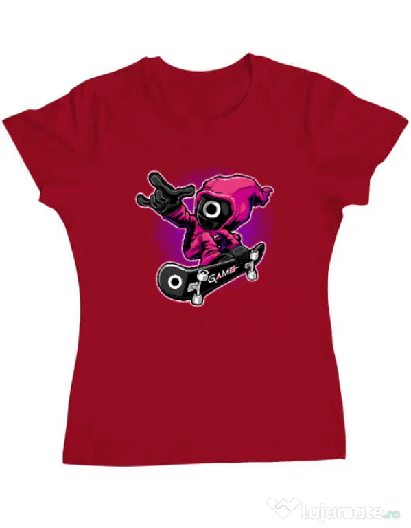 Tricou personalizat dama Squid Boy Rosu