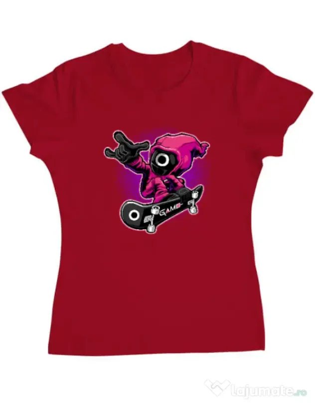 Tricou personalizat dama Squid Boy Rosu