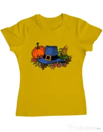 Tricou personalizat dama Thank Giving Galben