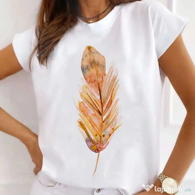 Tricou STANLEY STELLA dama Watercolor Feather
