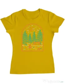 Tricou personalizat dama Camping Galben