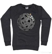 Bluza personalizata dama Chill Astronaut Negru melanj