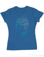 Tricou personalizat dama Beach Neon Albastru azuriu