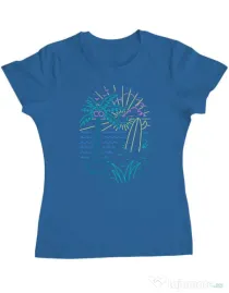Tricou personalizat dama Beach Neon Albastru azuriu
