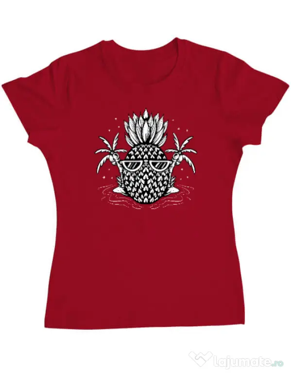 Tricou personalizat dama Pineapple Summer Rosu
