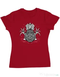 Tricou personalizat dama Pineapple Summer Rosu