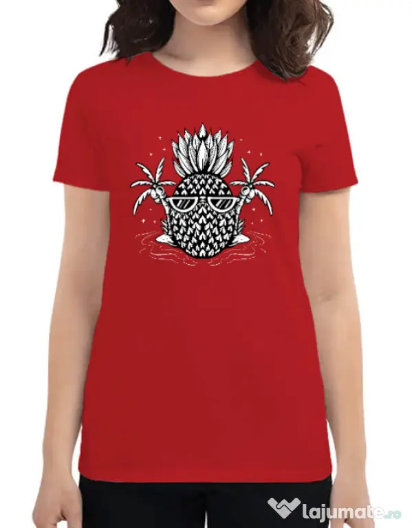 Tricou personalizat dama Pineapple Summer Rosu