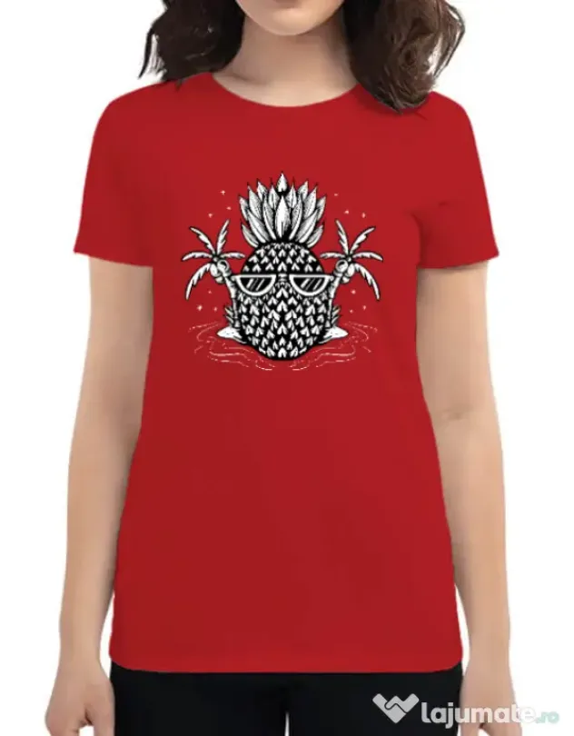 Tricou personalizat dama Pineapple Summer Rosu