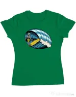 Tricou personalizat dama Surf Nose Verde mediu
