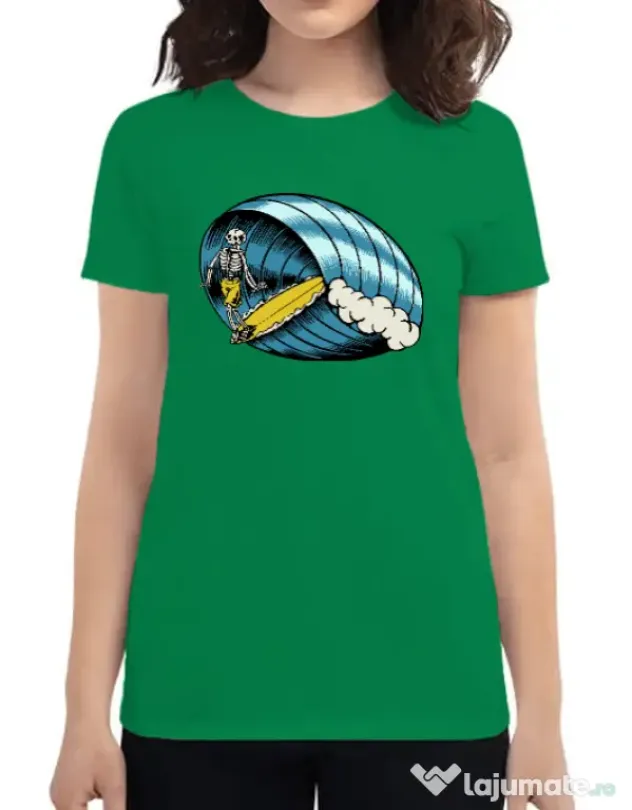 Tricou personalizat dama Surf Nose Verde mediu