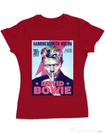 Tricou personalizat dama David Bowie Rosu