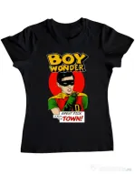 Tricou personalizat dama Boy Wonder Negru