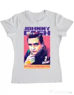 Tricou personalizat dama Johnny Cash Alb