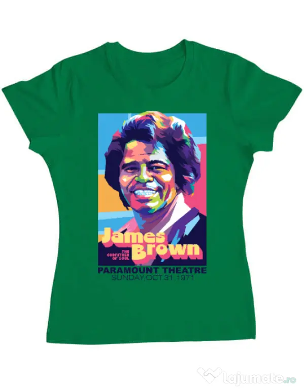 Tricou personalizat dama James Brown Verde mediu