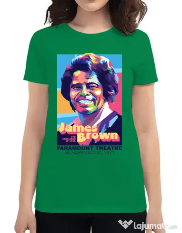 Tricou personalizat dama James Brown Verde mediu