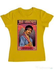 Tricou personalizat dama Jimi Hendrix Galben