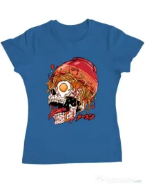 Tricou personalizat dama spicy skull Albastru azuriu