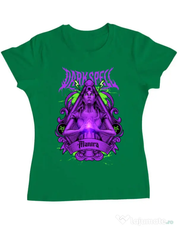 Tricou personalizat dama DARK SPELL Verde mediu