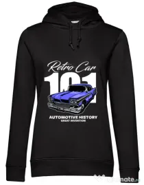 Hanorac dama cu gluga RETRO CAR 101 Negru