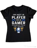 Tricou personalizat dama Gamer Not Player - Playstation trophies Negru