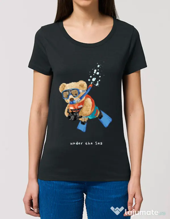Tricou STANLEY STELLA dama Bear Snorkeling Negru