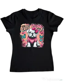 Tricou personalizat dama BULLDOG 05 Negru