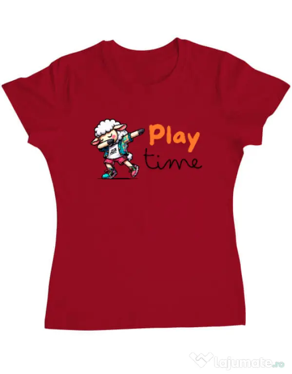 Tricou personalizat dama Play Time Rosu