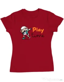 Tricou personalizat dama Play Time Rosu