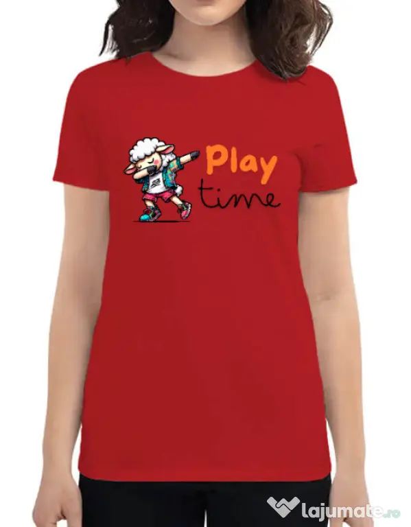 Tricou personalizat dama Play Time Rosu