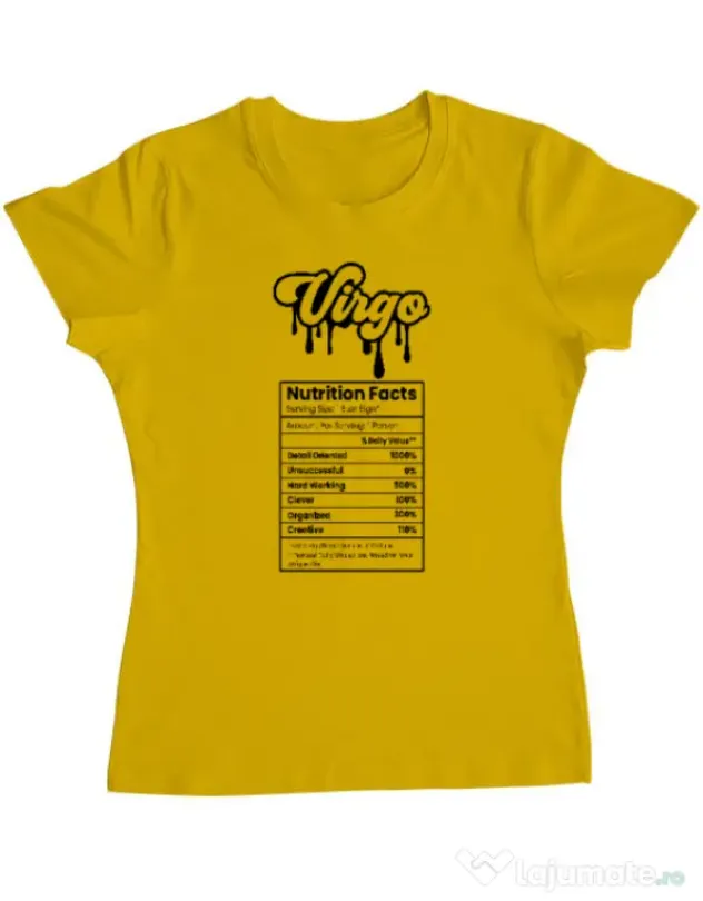 Tricou personalizat dama Zodiac | Fecioara Galben
